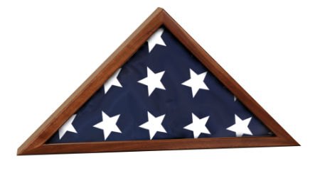 Engraved Genuine Walnut Flag Display Case - 25 1/2 x 12 3/4 x 3 in