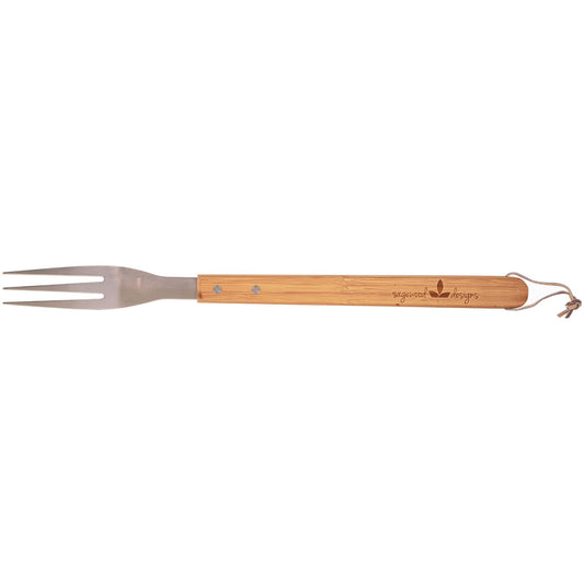 Engraved Bamboo BBQ Fork