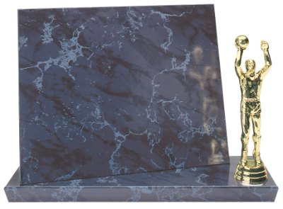 Engraved Standup Plaque - Black Marble / 9 3/4 x 7 3/4 in