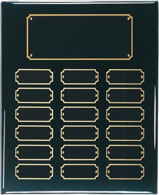 Engraved Piano Finish Perpetual Plaque - Black / 10 1/2 x 13 in (18 plates)