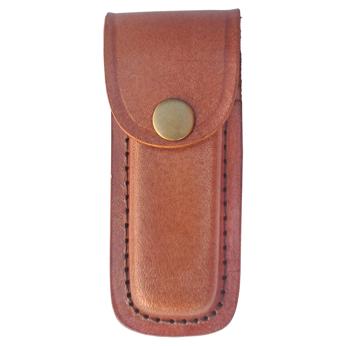 Engraved Bison River Leather Sheath with Snap Closure for Folding Knives - Fits up to 4 in closed
