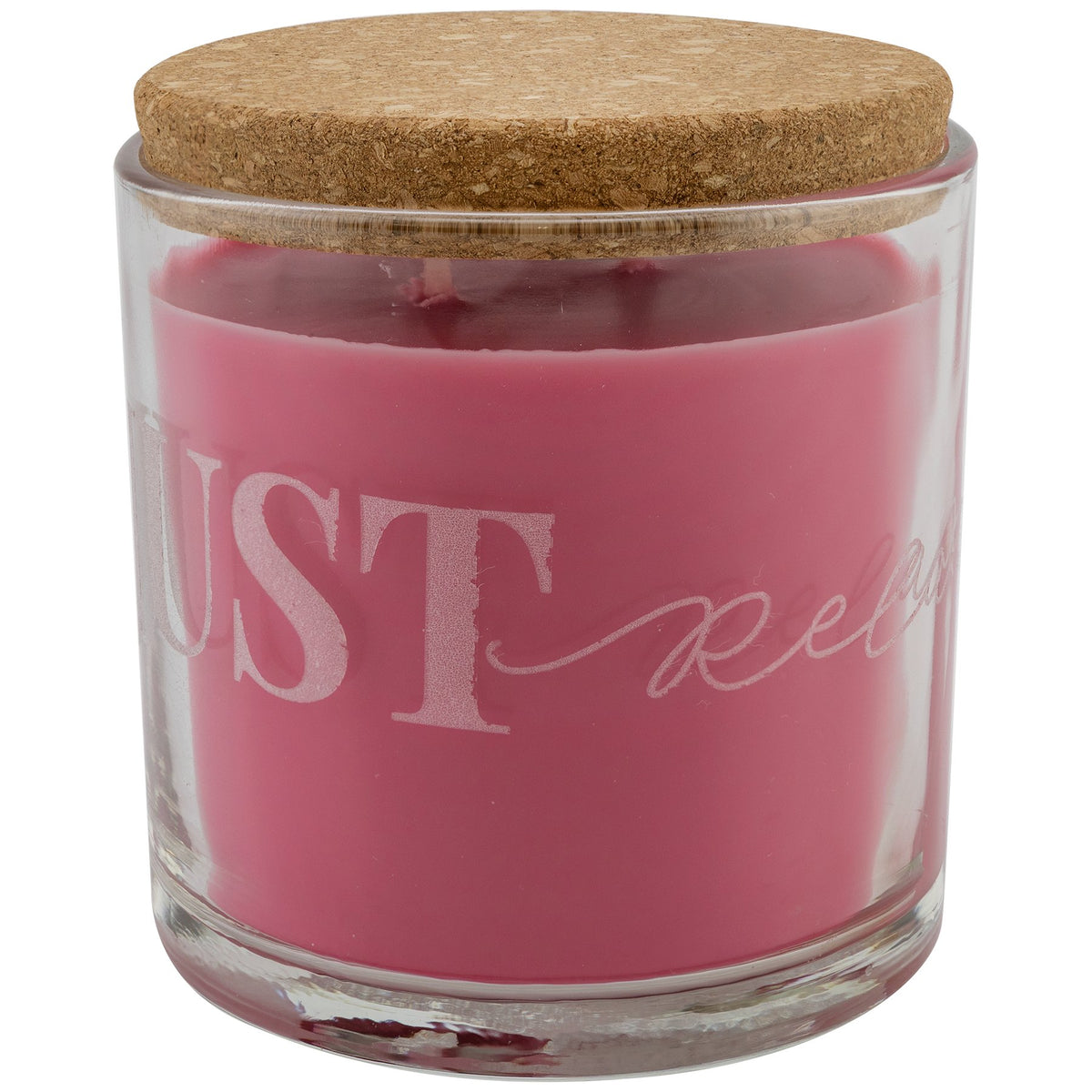 Engraved Candle in a Glass Holder with Cork Lid - Tropical Sunrise