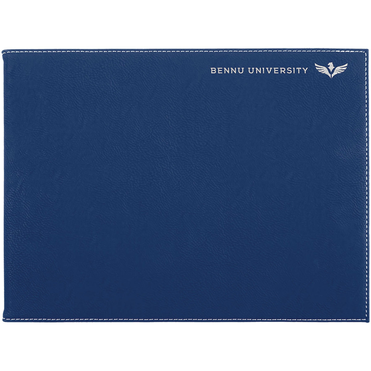 Engraved Leatherette Certificate Holder - Blue/Silver