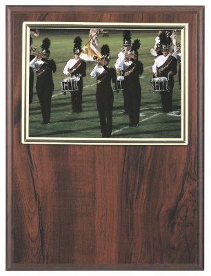 Engraved Cherry Finish Slide-In Frame Plaque - 9 x 12 in (7 x 5 frame)