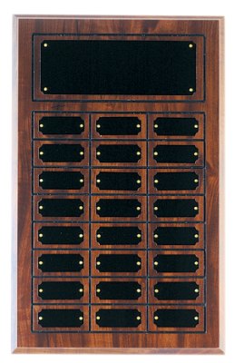 Engraved Cherry Finish Perpetual Plaque - 11 3/4 x 18 3/4 in (24 plates)