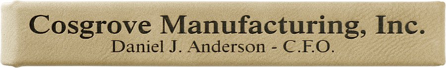 Engraved Leatherette Single Pen Case - Light Brown