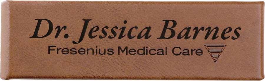 Engraved Leatherette Double Pen Case - Dark Brown