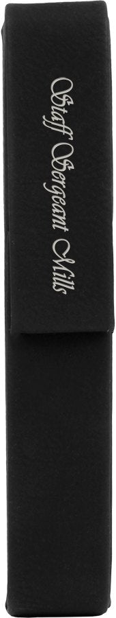 Engraved Leatherette Single Pen Case - Black/Silver