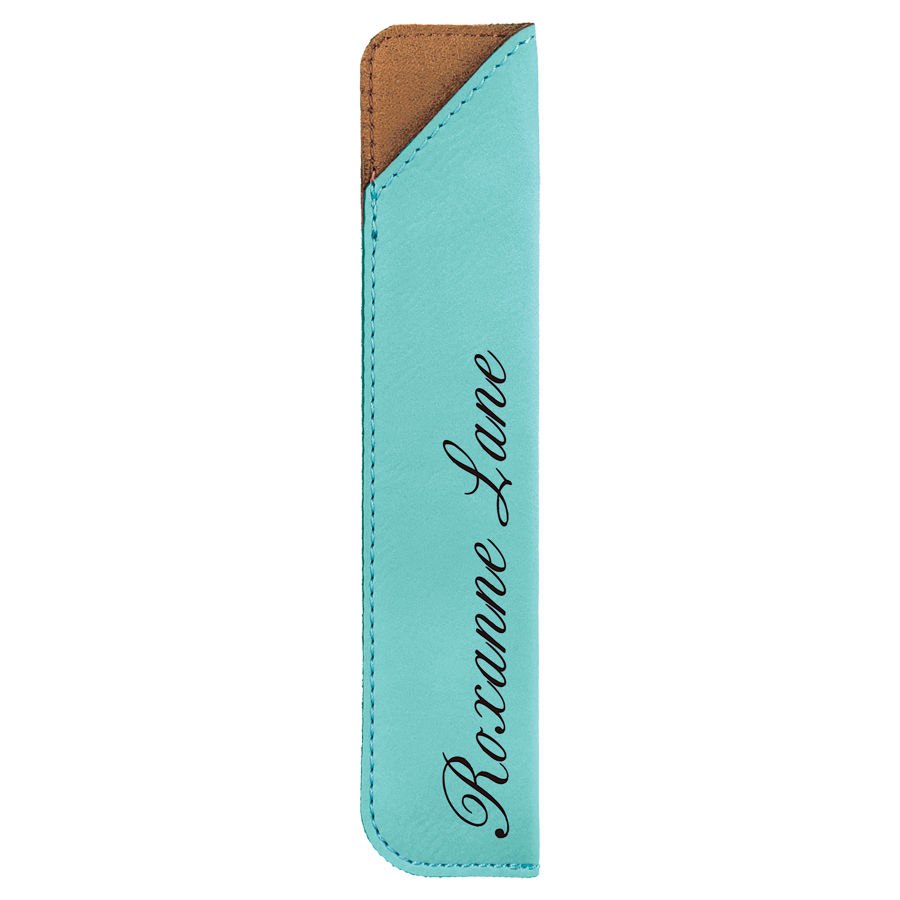 Engraved Leatherette Pen Sleeve - Teal