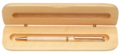 Engraved Maple Pen Case - 6 3/4 x 2 1/8 in