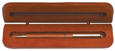 Engraved Rosewood Finish Pen Case