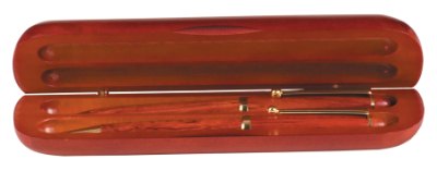 Engraved Rosewood Finish 2-Pen Case