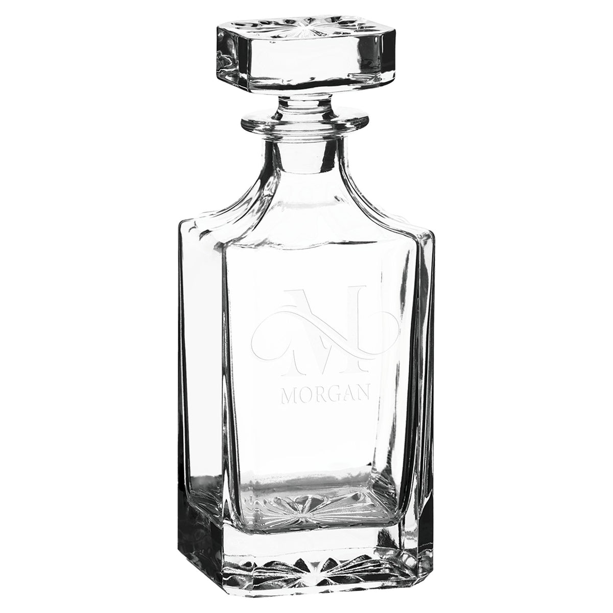 Engraved Polar Camel Glass Decanter in Gift Box - Square (750 mL)