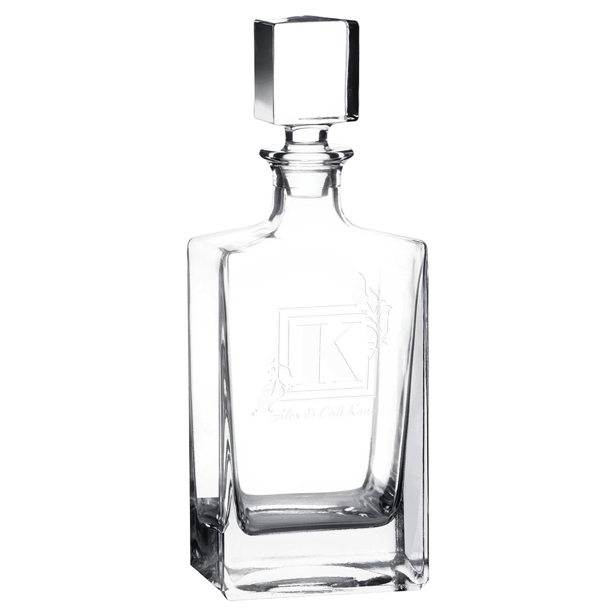 Engraved Polar Camel Glass Decanter in Gift Box - Rectangle (810 mL)