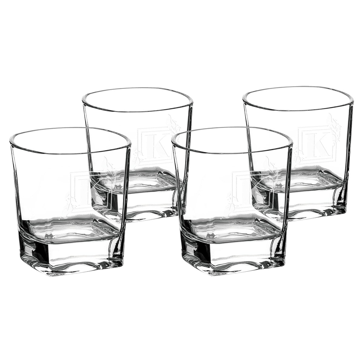 Engraved Polar Camel Set of Four Rocks Glasses in Gift Box - Rectangle (8 oz)