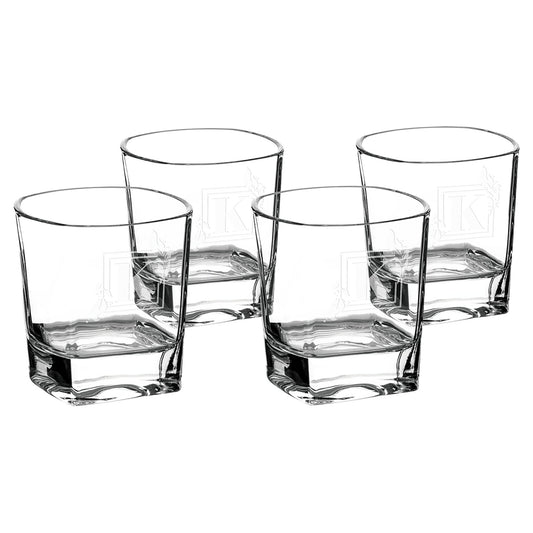 Engraved Polar Camel Set of Four Rocks Glasses in Gift Box - Rectangle (8 oz)