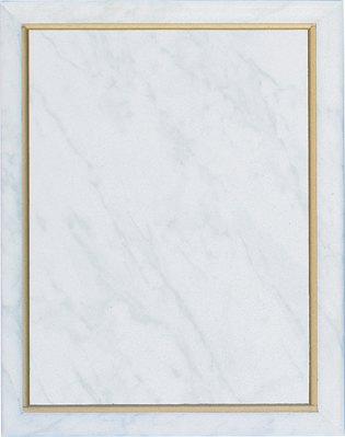 Engraved Marble Finish Plaque with Gold Cove Edge - White / 8 x 10 in