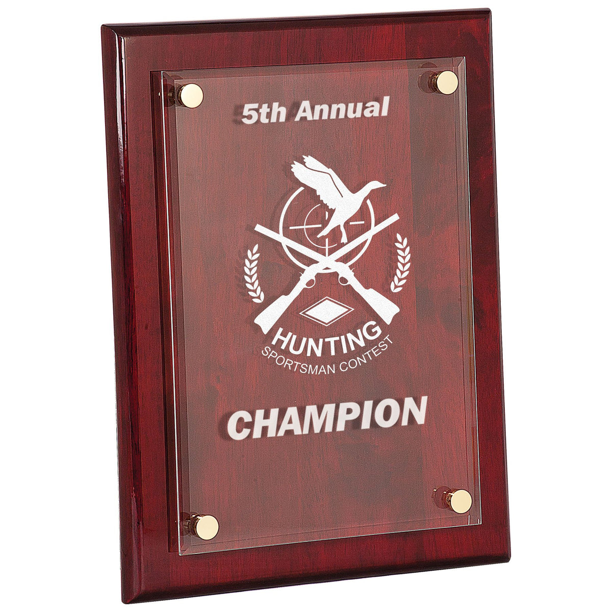 Engraved Piano Finish Floating Acrylic Plaque - Rosewood / 9 x 12 in