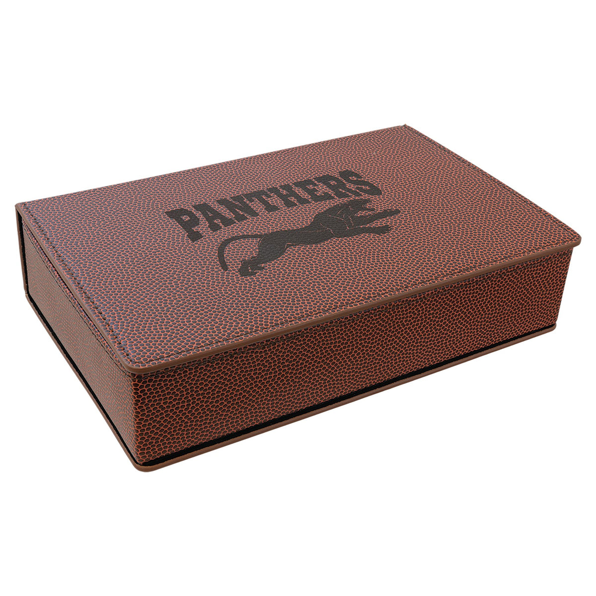 Engraved Football Leatherette Flask Gift Set