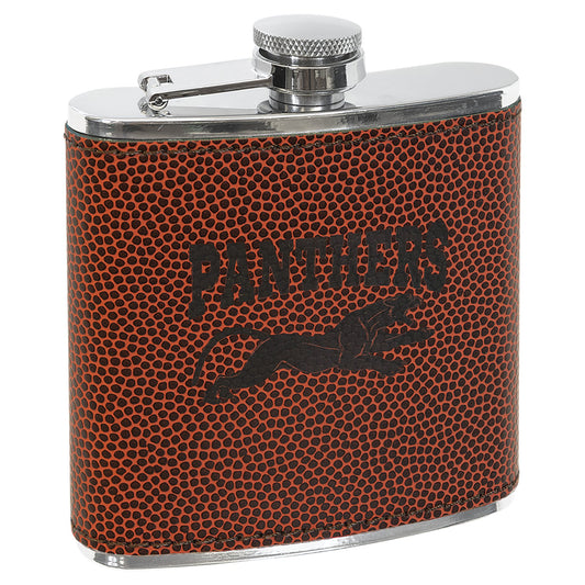 Engraved Football Leatherette Stainless Steel Flask