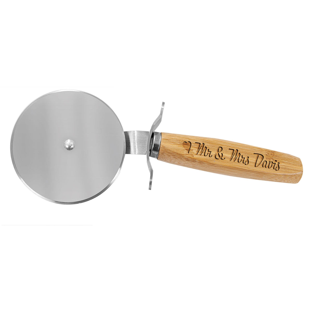 Engraved Bamboo Pizza Cutter