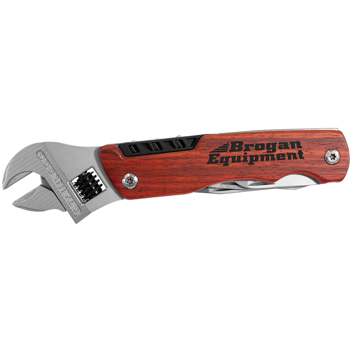 Engraved Wrench Multi-Tool with Wood Handle and Bag