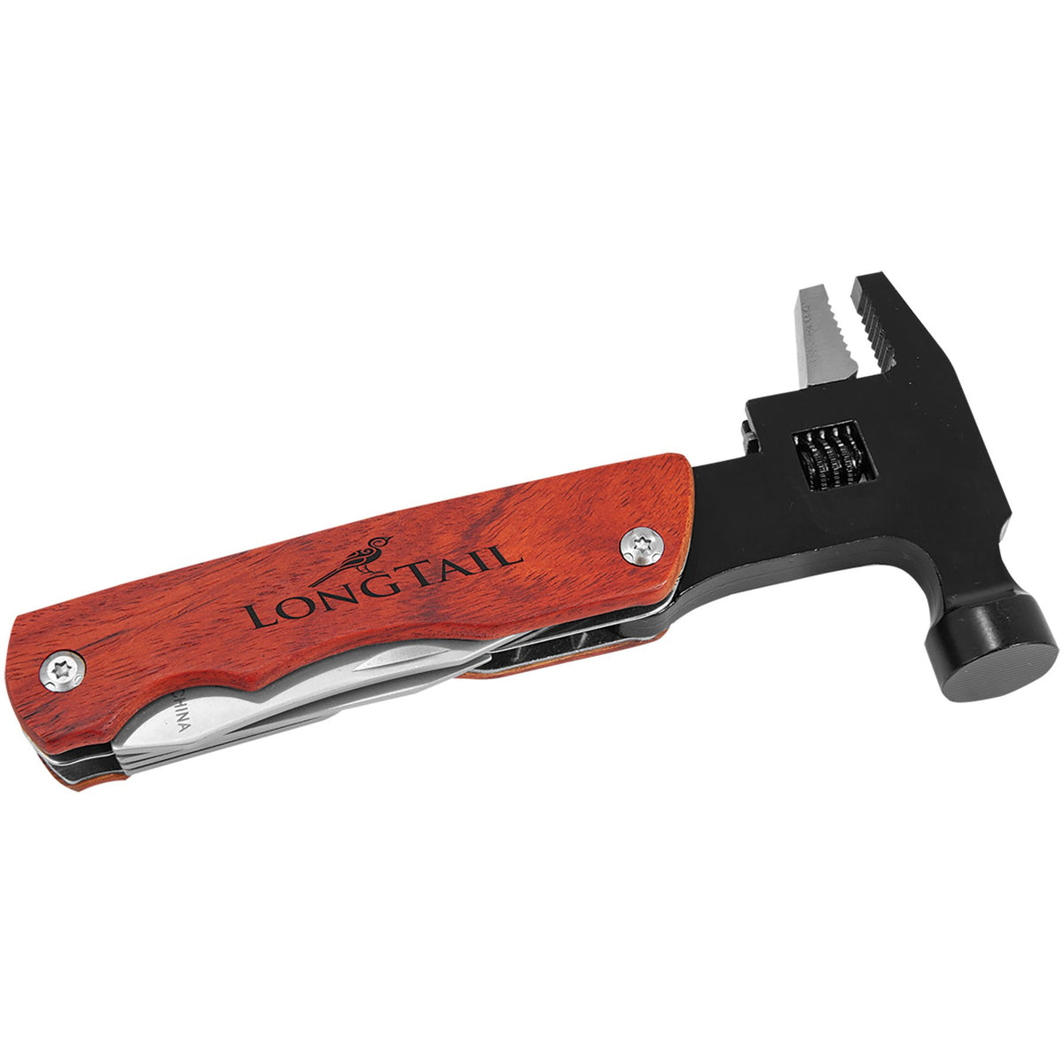 Engraved Hammer Multi-Tool with Wood Handle and Pouch
