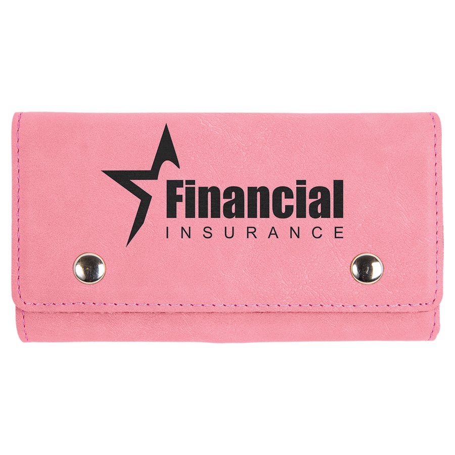 Engraved Leatherette Card and Dice Set - Pink