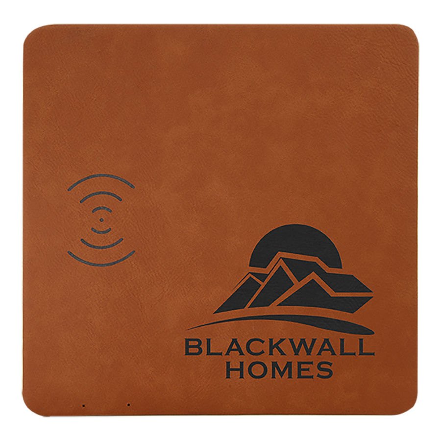 Engraved Leatherette Phone Charging Mat - Rawhide