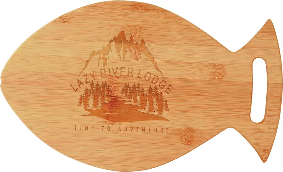 Engraved Bamboo Fish Shaped Cutting Board