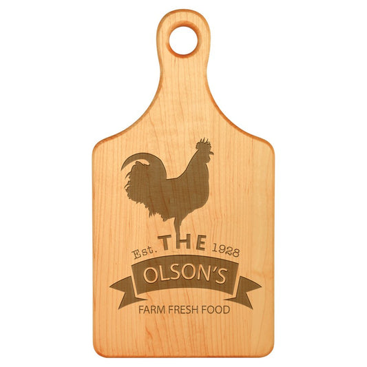 Engraved Maple Paddle-Shaped Cutting Board