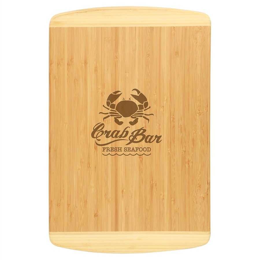 Engraved Bamboo Two-Tone Cutting Board - 18 x 12 in
