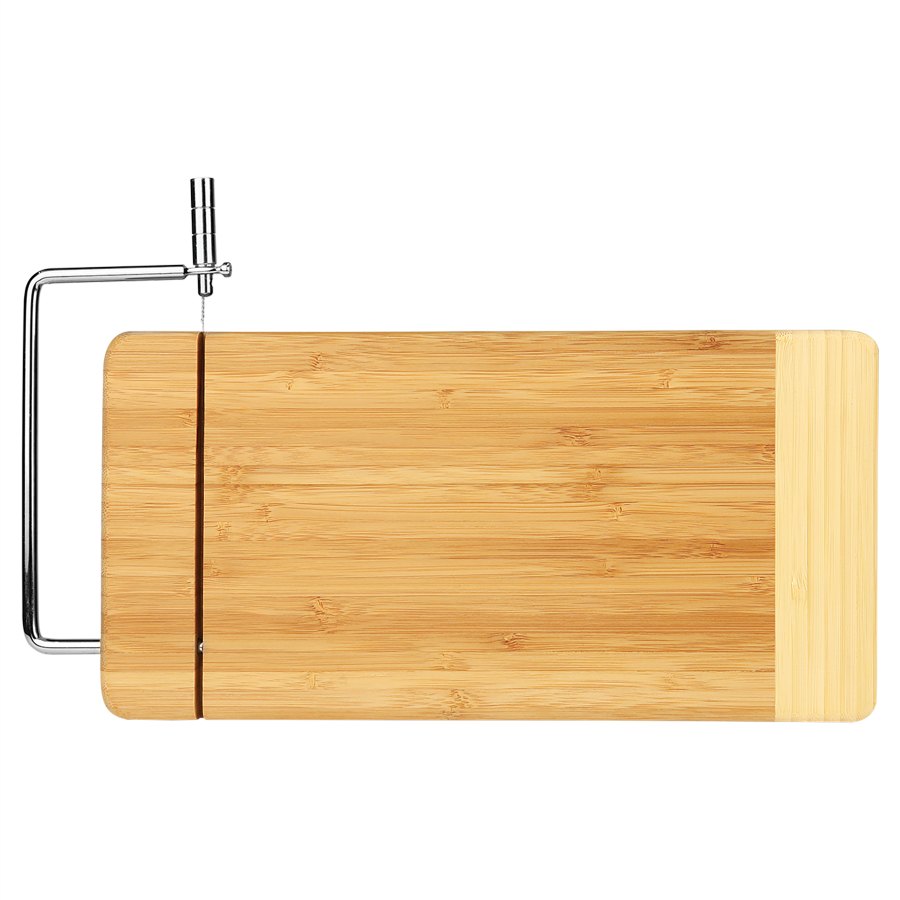 Engraved Bamboo Rectangle Cutting Board with Metal Cheese Cutter