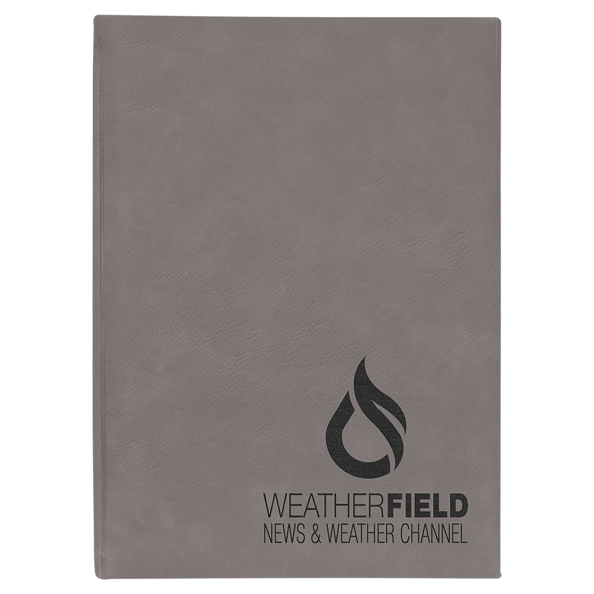 Engraved Leatherette Journal with Lined Notepad - Gray / 7 x 9 3/4 in