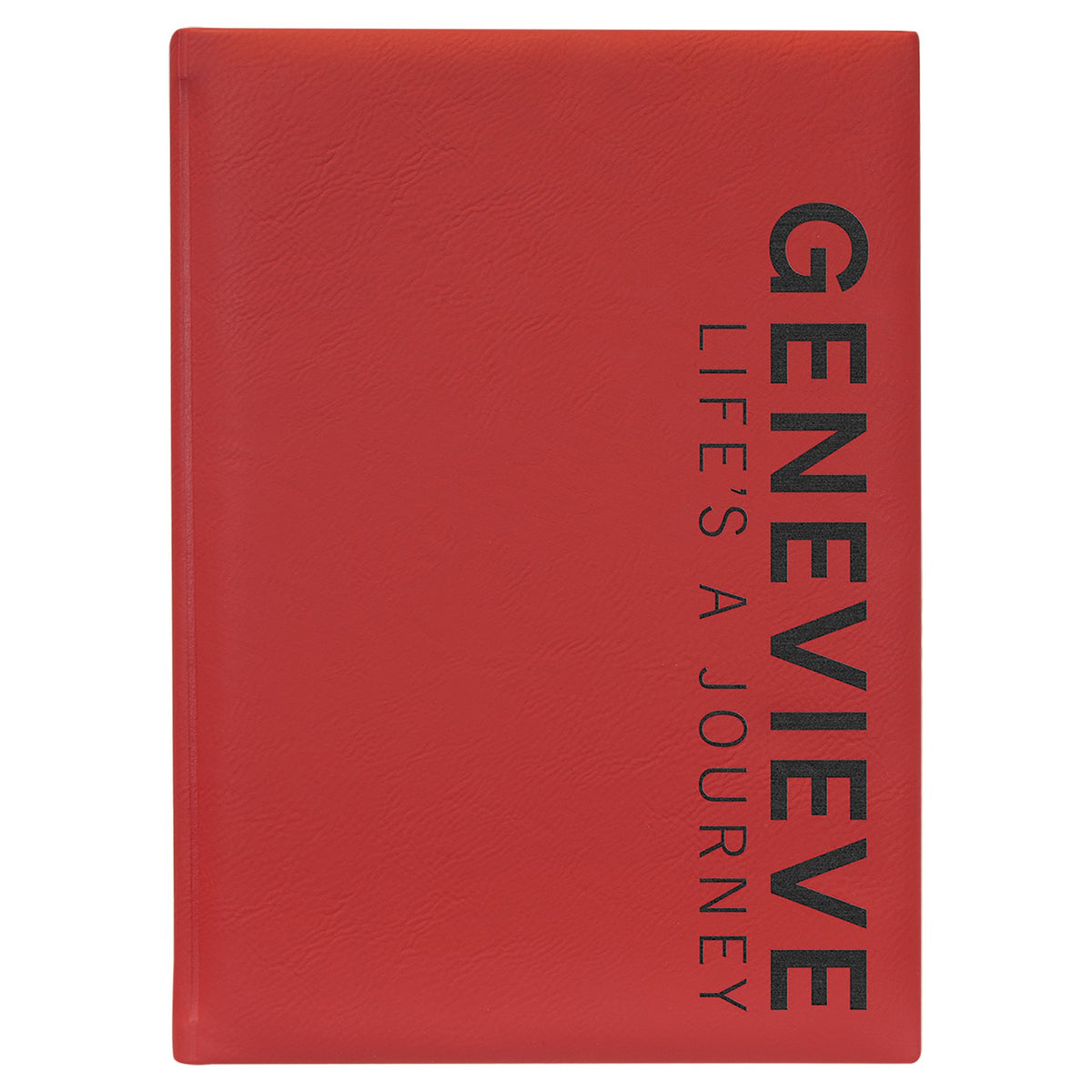 Engraved Leatherette Journal with Lined Notepad - Red / 7 x 9 3/4 in