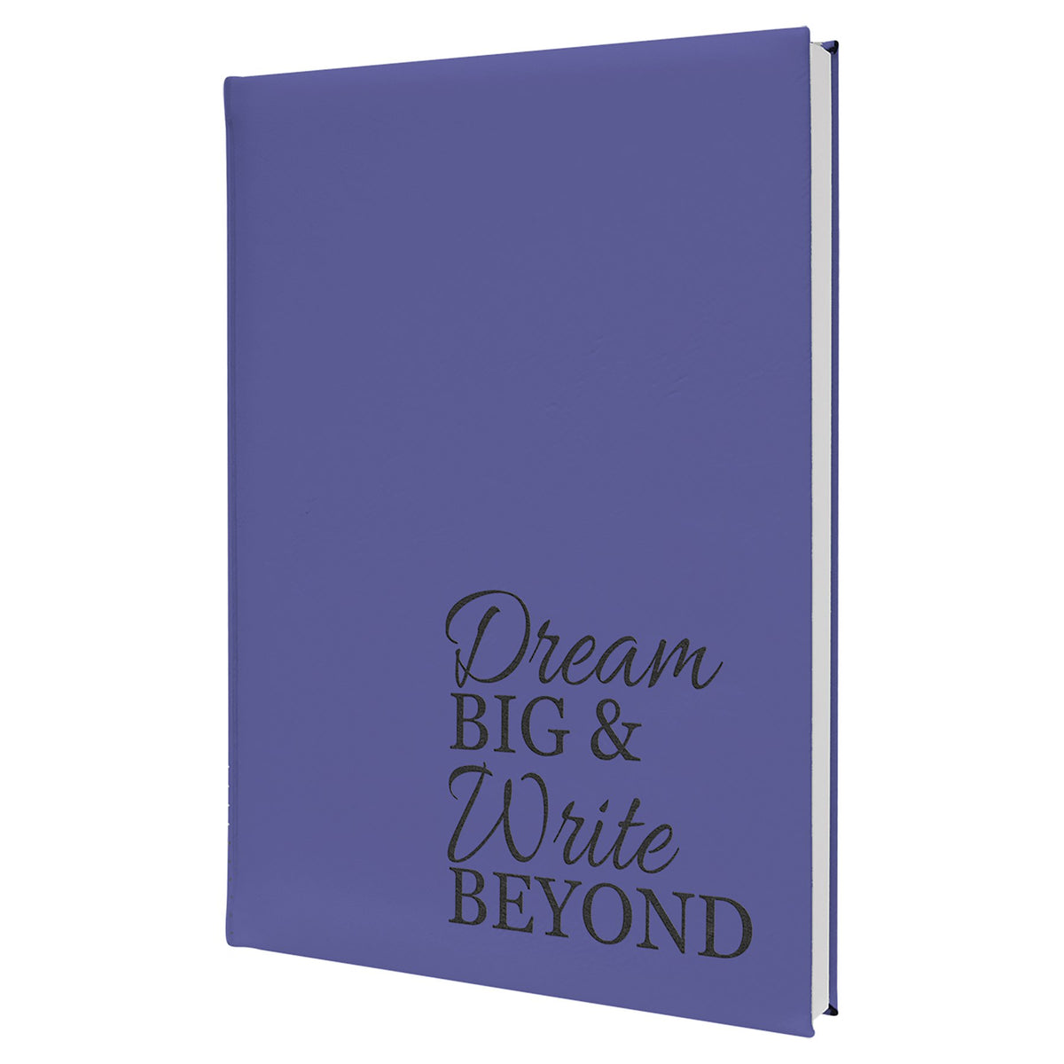 Engraved Leatherette Journal with Lined Notepad - Purple / 7 x 9 3/4 in