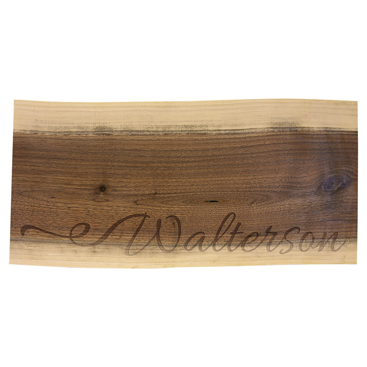 Engraved Black Walnut Cutting and Charcuterie Board - 18 x 8 in