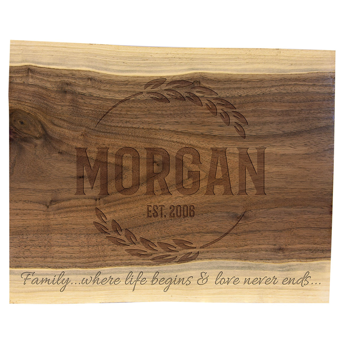 Engraved Black Walnut Cutting and Charcuterie Board - 11 1/2 x 8 3/4 in