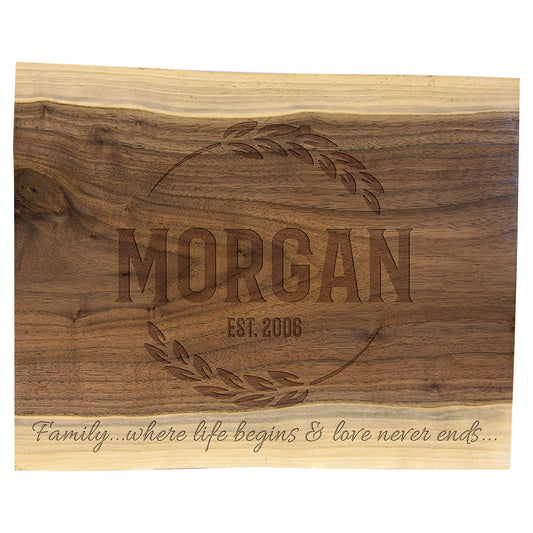 Engraved Black Walnut Cutting and Charcuterie Board - 11 1/2 x 8 3/4 in