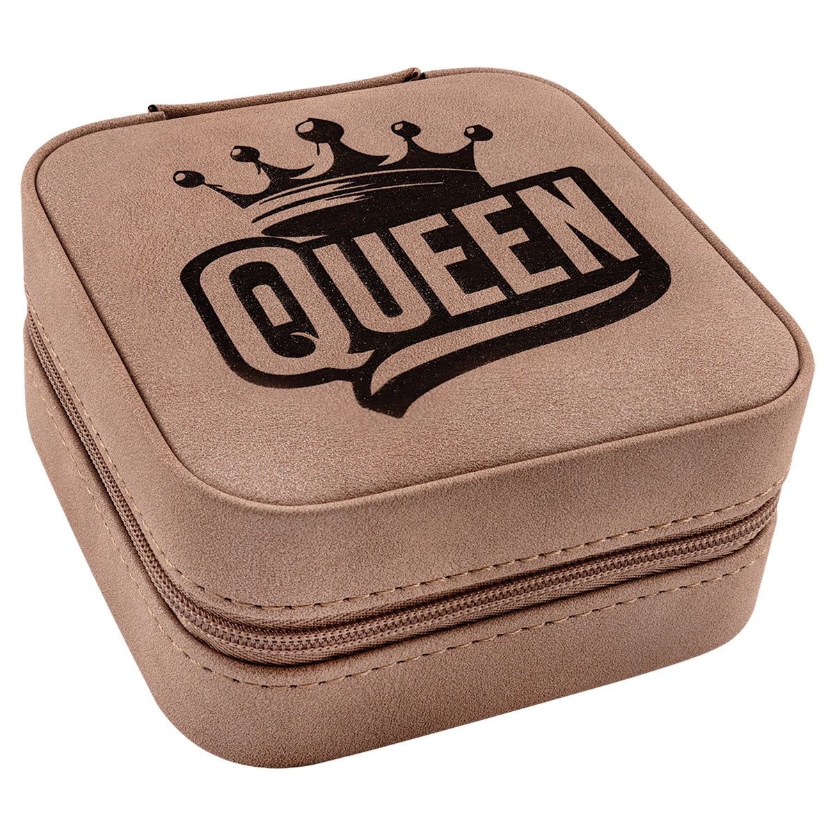 Engraved Creekside Leatherette Travel Jewelry Box - Blush