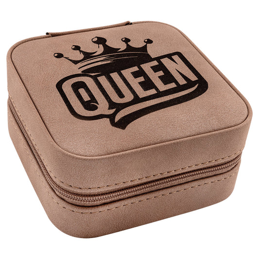 Engraved Creekside Leatherette Travel Jewelry Box - Blush