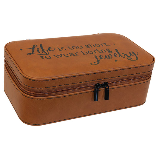 Engraved Leatherette Jewelry Box - Rawhide