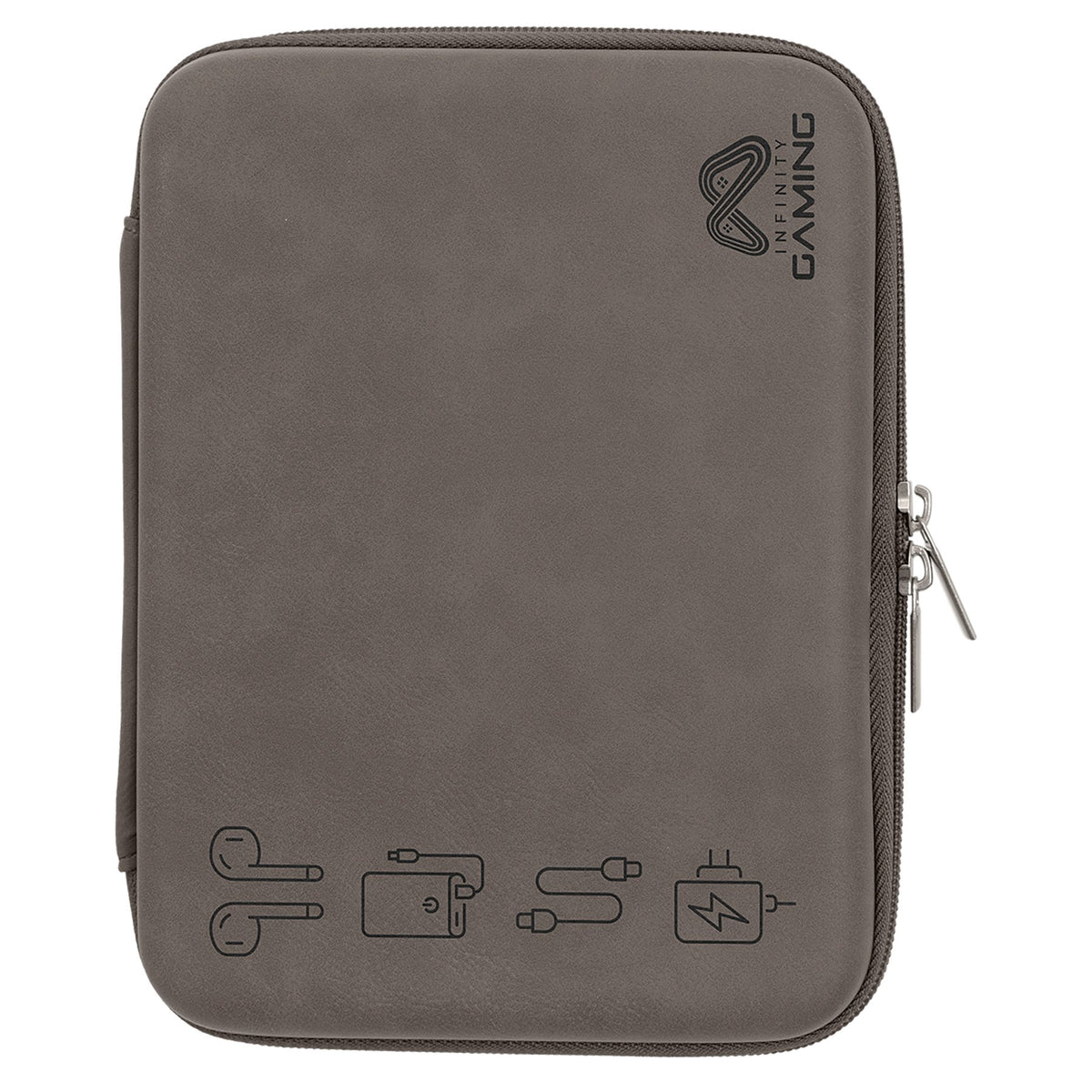 Engraved Leatherette Cord Case - Gray
