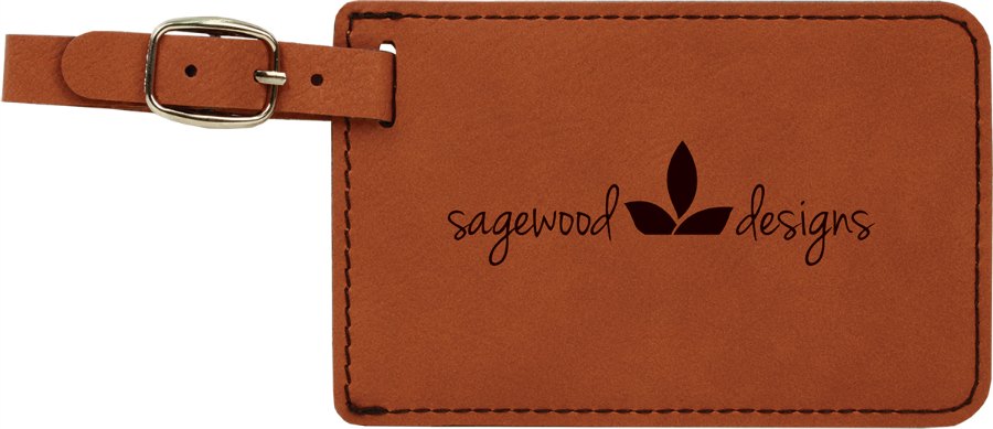 Engraved Leatherette Luggage Tag - Rawhide