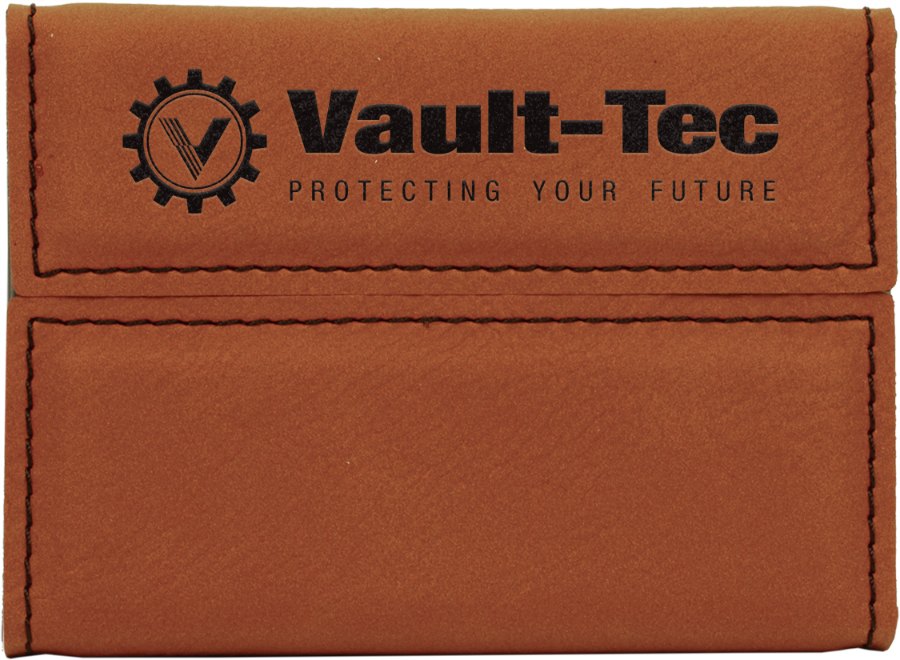 Engraved Leatherette Hard Business Card Holder - Rawhide