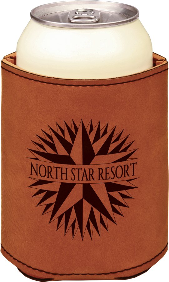 Engraved Leatherette Beverage Holder - Rawhide