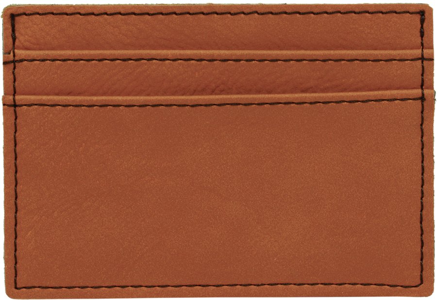 Engraved Leatherette Wallet Clip - Rawhide