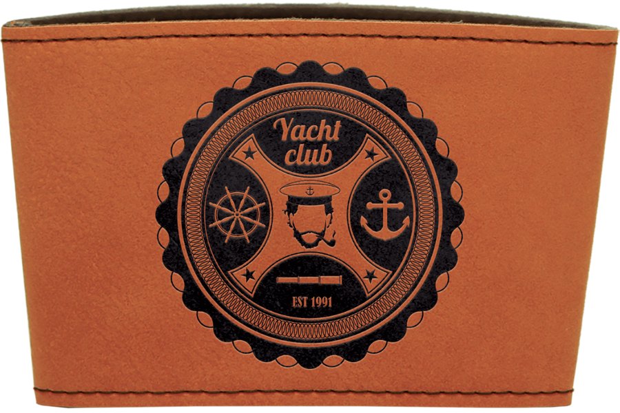 Engraved Leatherette Mug Sleeve - Rawhide