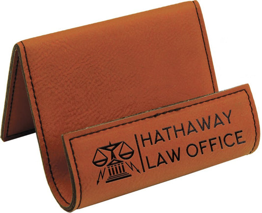 Engraved Leatherette Holder Easel - Rawhide