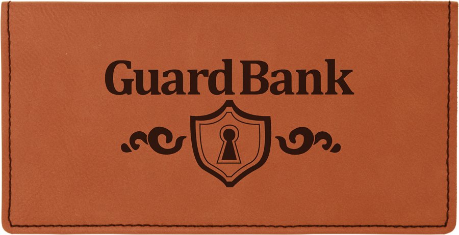 Engraved Leatherette Checkbook Cover - Rawhide